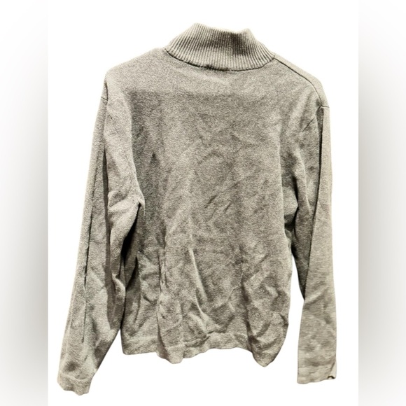 ARROW Men's Gray Sweater blue Stripe MEDIUM 100% cotton - Picture 2 of 4